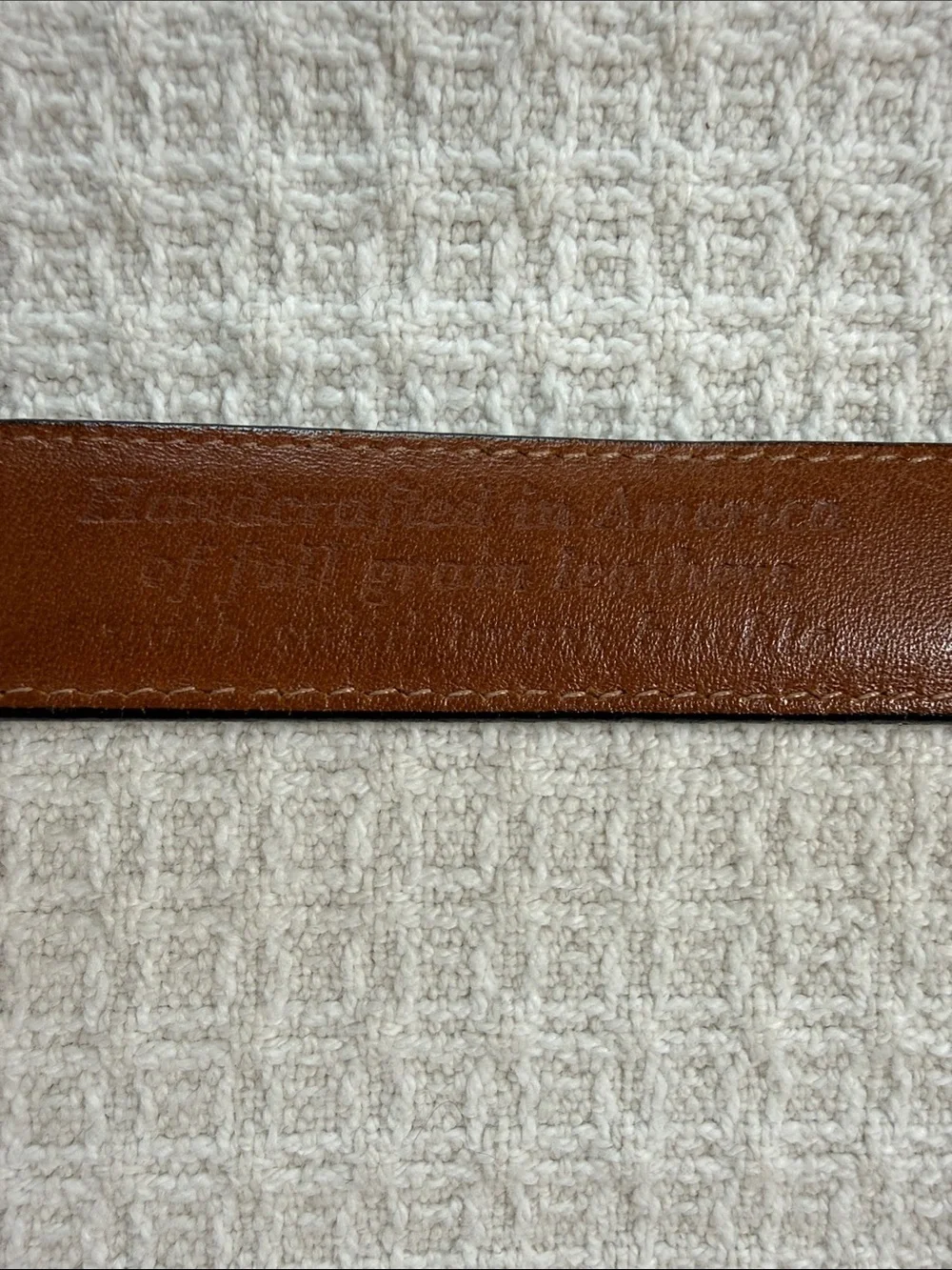 Black leather belt with brass buckle size 38